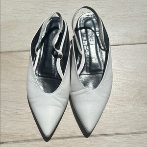 White Flats with Sleek Pointed Toe